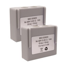 2Pcs 68300900 Ni-MH 3.6V-2.1Ah Grau/Grey Battery For HETRONIC Remote Control