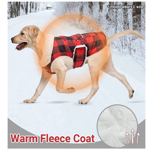 Dog Winter Coat-Windproof Fleece Warm Thick Dog Jacket Clothes for Snow Rainy(L) - Picture 3 of 7