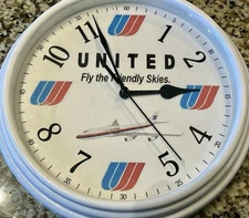 UNITED AIRLINES 747 -400 CLOCK TULIP