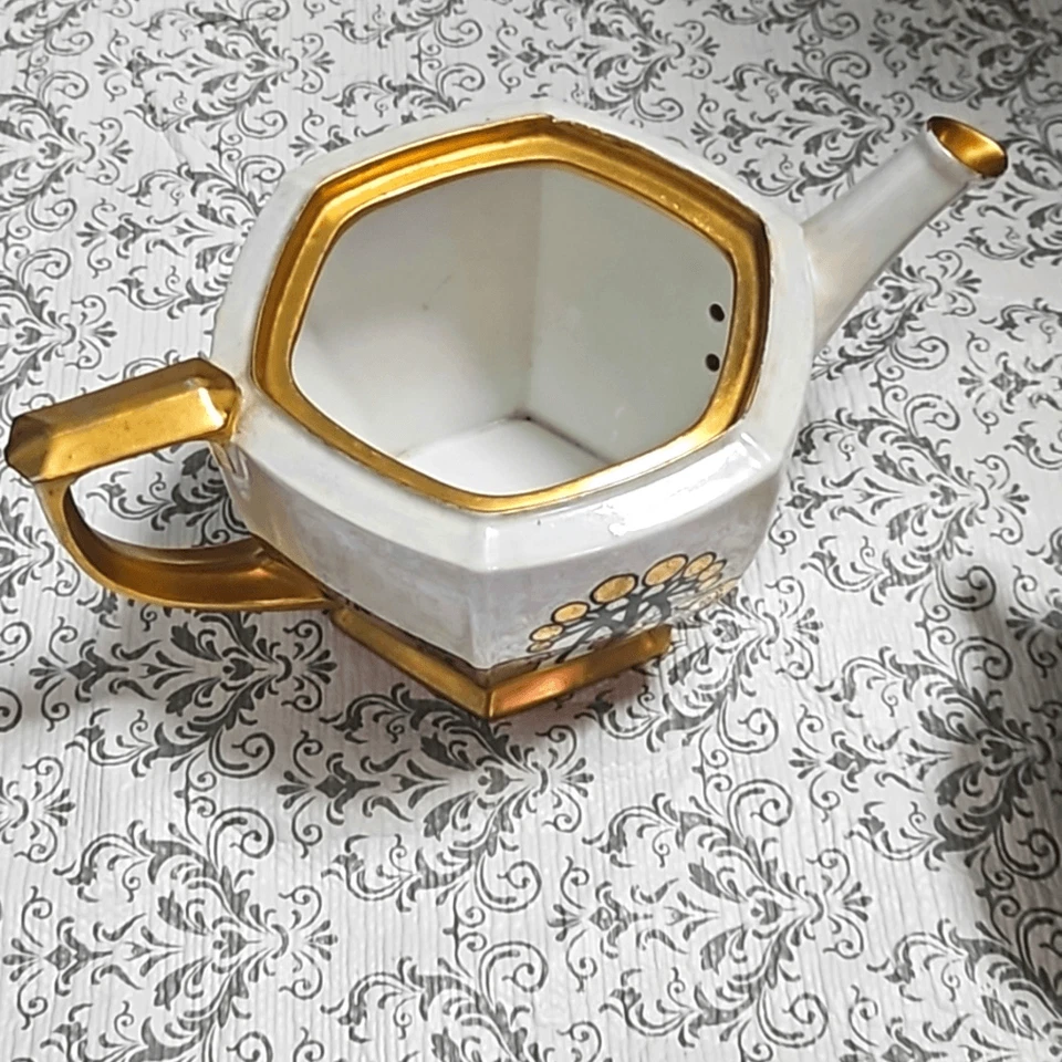 Antiguo juego de té de 3 piezas Altroblau MZ oro 24k Art Deco firmado checo 1926 Foto 2 de 4