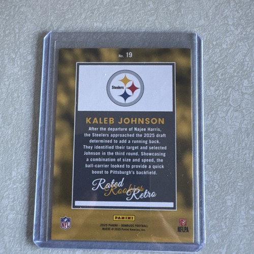 KALEB JOHNSON RATED ROOKIE RETRO 2025 PANINI DONRUSS FOOTBALL - Picture 2 of 2