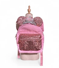 Disney Cruise Line Bibbidi Bobbidi Boutique Backpack Pink bippity Sequins CLEAN