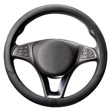Breathable Car Steering Wheel Cover 15 inch Auto M 14.5"-15" A-Black