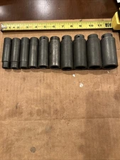 MAC Tools SVDP136TR 10pc SAE 1/2” Deep Impact Socket Set 6 Point 1-1/16" - 7/16"