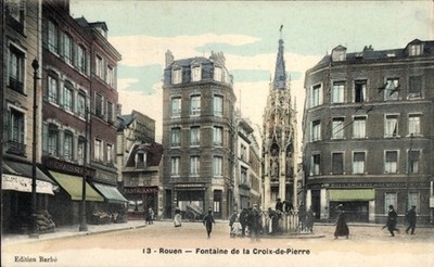 Ak Rouen Seine-Maritime, Fontaine de la Croix de Pierre - 4485659