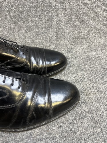 Ferragamo Black Leather Oxford Cap Toe Men's Dress Shoes - 12 D - Picture 2 of 14