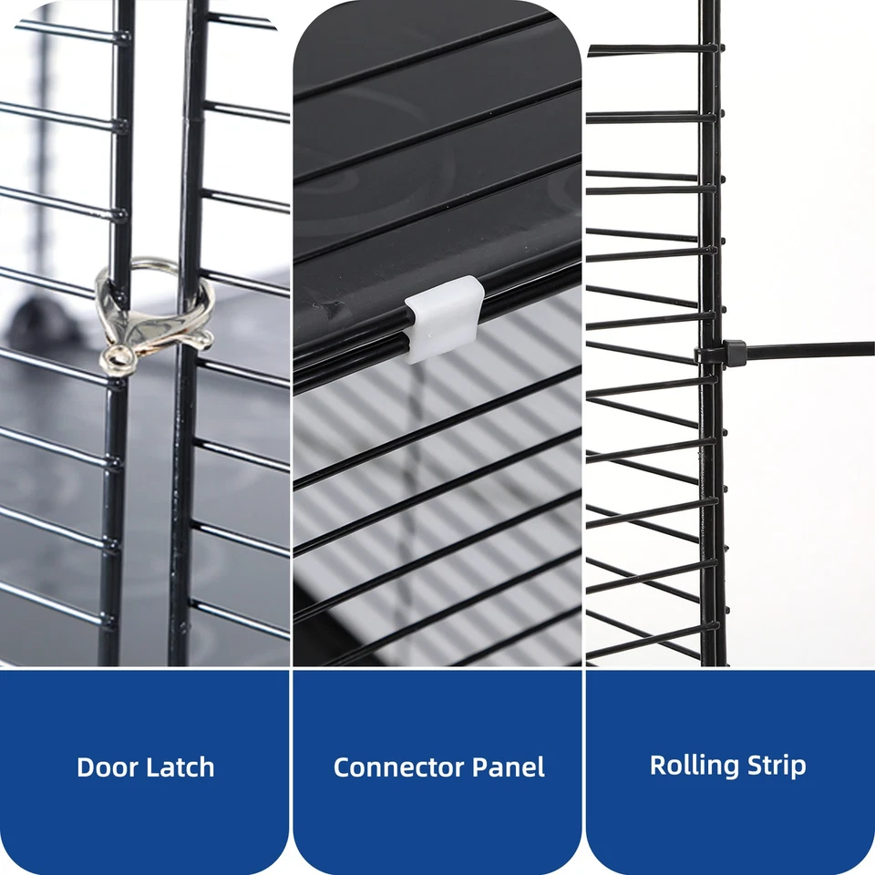 Jaula para gatos interior recintos para gatos hágalo usted mismo corral hurón conejo perrera de metal con hamaca Foto 4 de 4