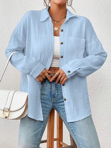 high-end women's shirt with shoulder drop, bat shaped shirt, long sleeved shirt - Picture 9 of 23
