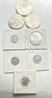 Coin Vintage US Silver Lot: 2007 ASE, Peace $, Walker Half, Mercs & Unc Dime