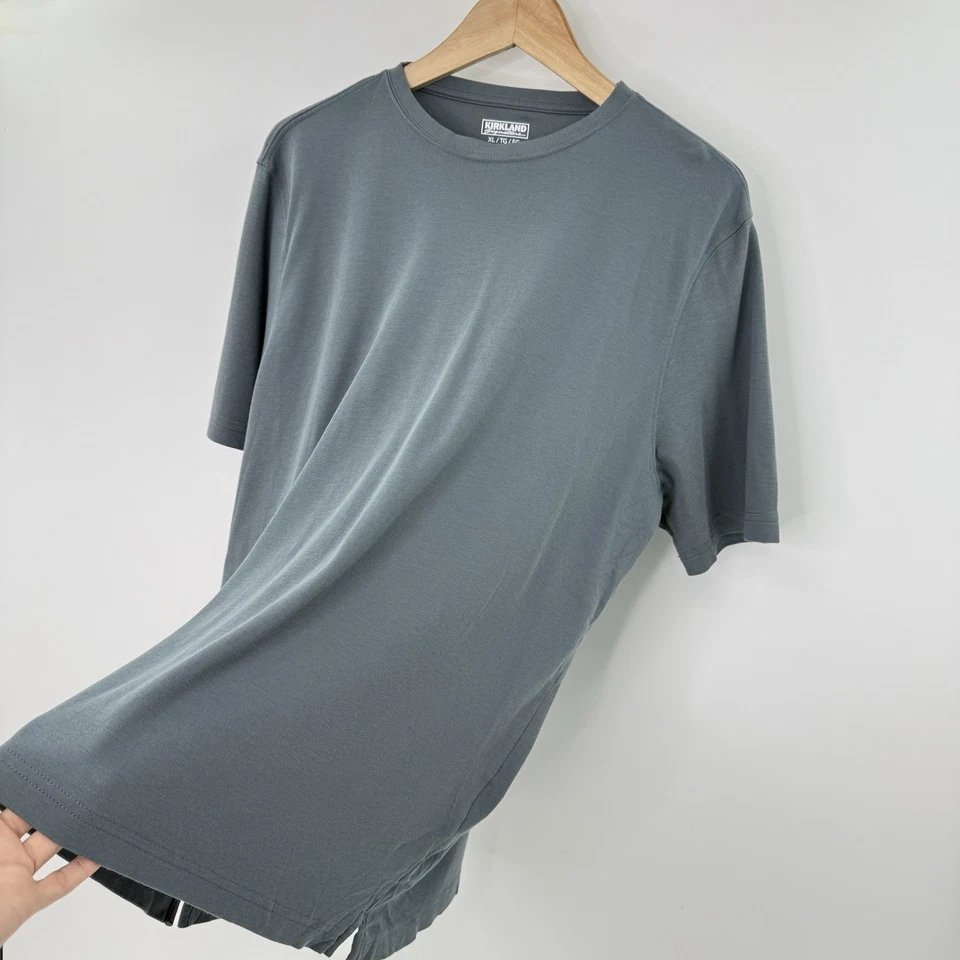 Kirkland Signature Men's Pima Cotton Slub T-Shirt Gray Blue XL Peru Normcore - Image 4 of 4