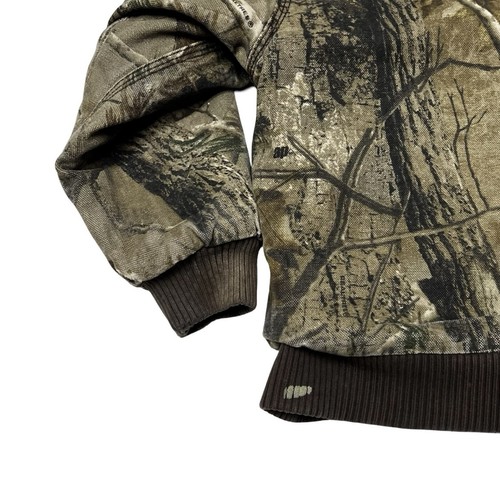 Carhartt Jacket Youth 6 Camo Hooded Realtree Canvas Quilted Lined Workwear Hunti - Picture 8 of 9