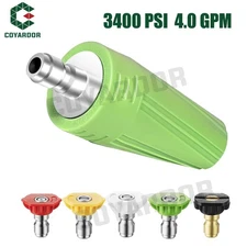 COYARDOR 3400 PSI Pressure Washer Turbo Nozzle 4.0 GPM & 5 x Spray Tips Jet Wash