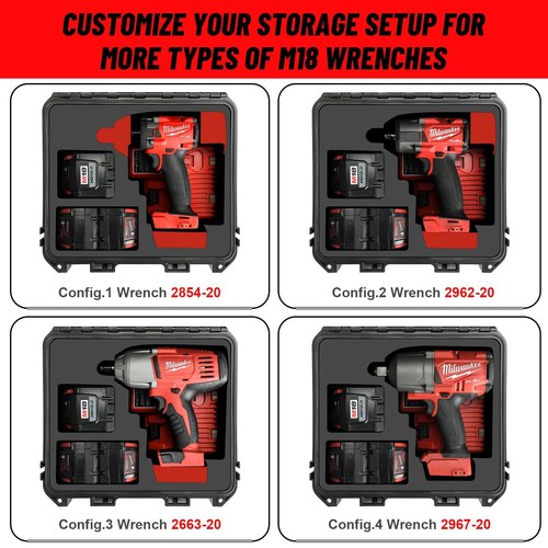 Case for Milwaukee M18 Impact and Torque Wrench - Waterproof Hard Tool Bo, Po... - Picture 3 of 7
