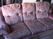 Beautiful dusk rose 3-piece suite (incl. 3-seater sofa) - excellent condition