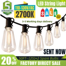 Outdoor String Lights, IP65 Waterproof Led Lights,Hanging for Backyard Garden