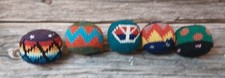 Lot Set of 5 Hacky Sacks - Multicolor Designs Peace Sign Intricate Design