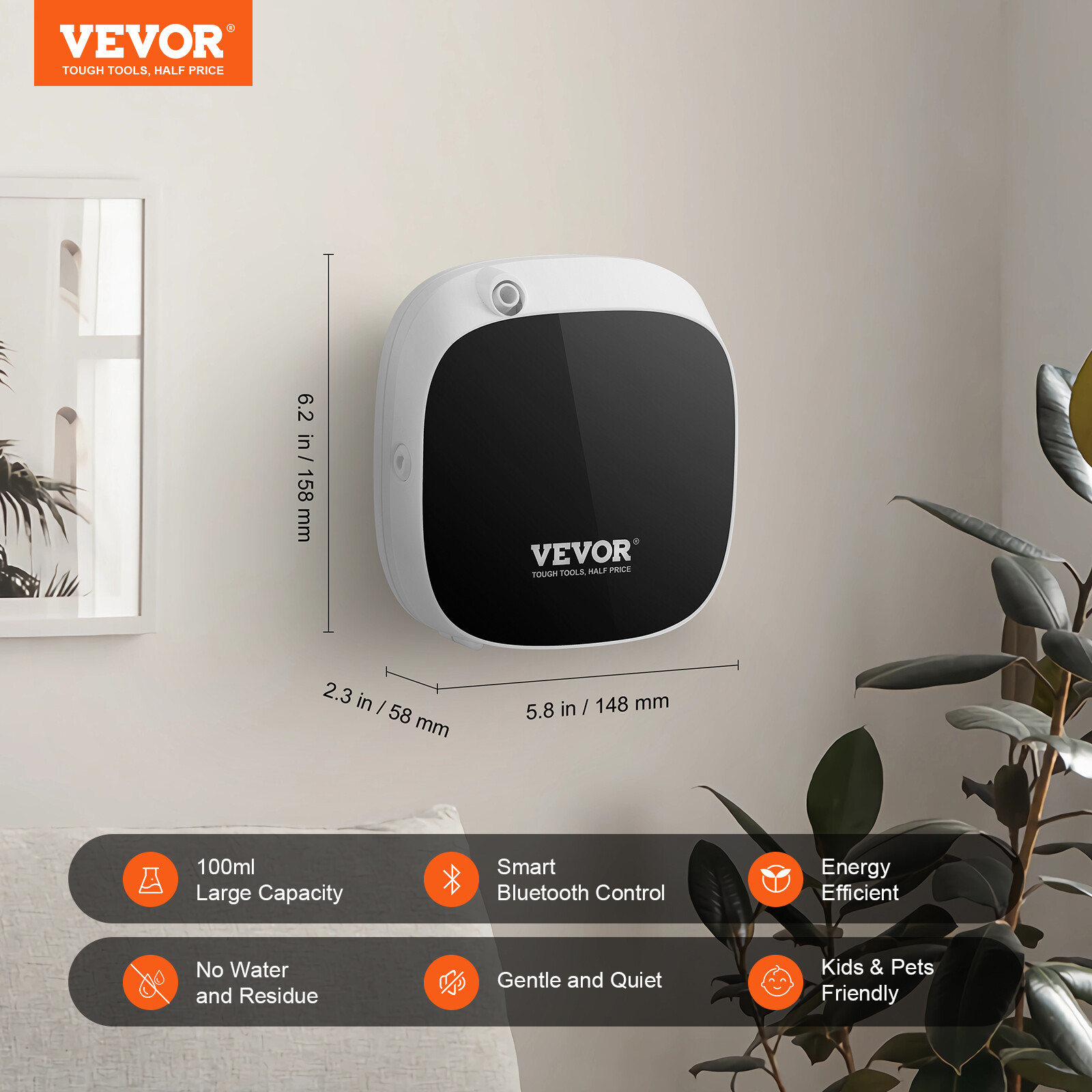 Machine à air parfumé VEVOR diffuseur sans eau contre les odeurs