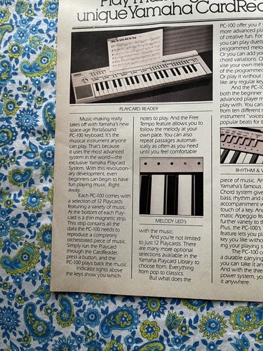 Teclado Yamaha PortaSound 1982 vintage anuncio impreso PS-1, PS-2, PS-3, PC-100 imagen - Imagen 6 de 9
