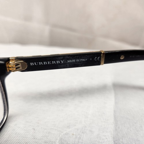 Burberry Glasses FRAMES ONLY Black Acetate Nova Check Plaid Logos B2162 3001 - Picture 4 of 6