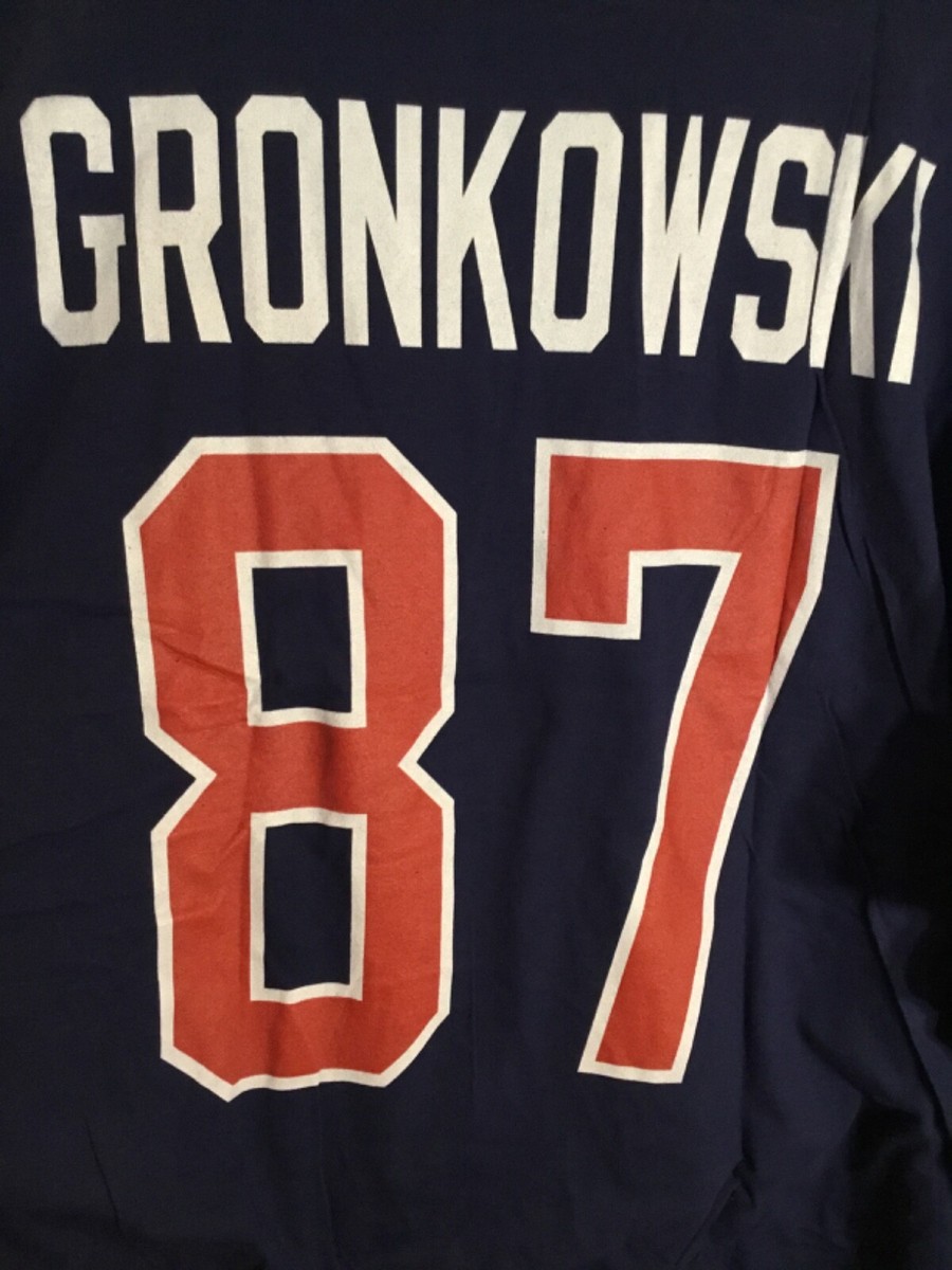 Rob Gronkowski #87 New England Patriots Large Logo Fanatics Blue T