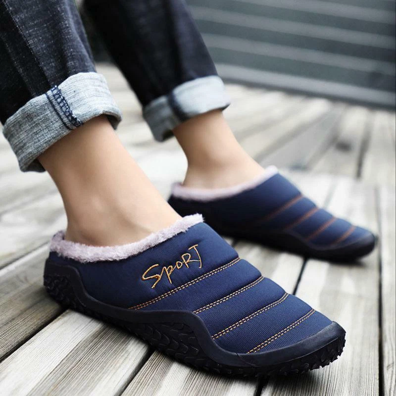 Mens Winter Warm antiskid Slippers Thicken Flats Casual Outdoor Bedroom Shoes - Image 3 of 4