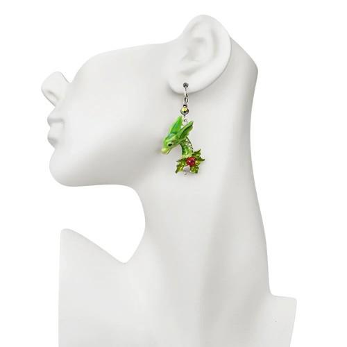 Pendientes Kirks Folly Holiday Dreams Dragon Enchanted Forest Esmalte ST - Imagen 2 de 3