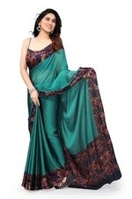 Indian Chiffon Saree With Unstitched Blouse Piece Party Wedding Wear For Women