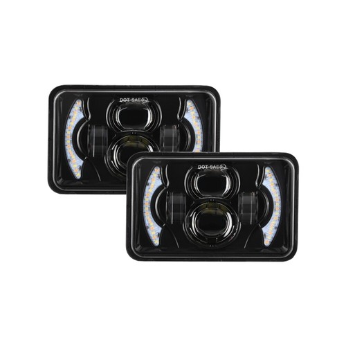 Par de faros LED 4x6" pulgadas haz alto/bajo DRL para GMC C1500 C2500 C3500 1982-1986 - Imagen 11 de 12