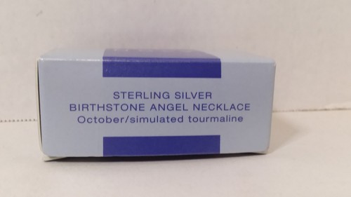 2001 Vintage Avon Sterlingsilber Geburtsstein Engel Halskette - Oktober - 16 Zoll - Bild 4 von 5
