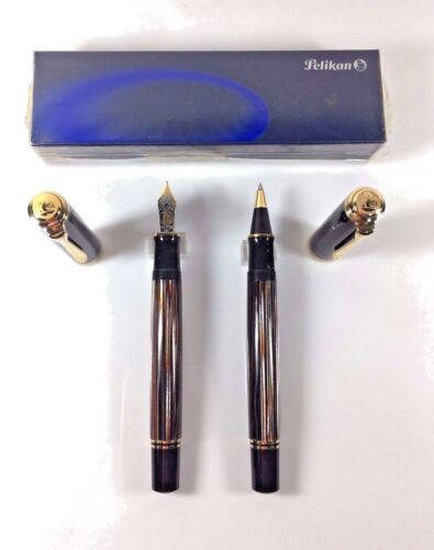 2013 Pelikan M800 + R800 Tortoise Brown Fountain pen 18k Gold Nib + 2 Pen Pouch - 第 1/4 張圖片