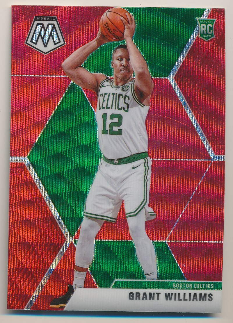 #217 GRANT WILLIAMS 2019-20 Panini Mosaic TMALL RED WAVE PRIZM RC CELTICS