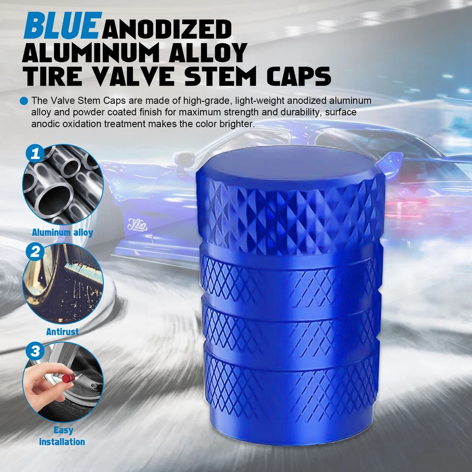 Tire Air Valve Cap Cover Dust Stem Aluminum General Purpose Universal For Car - Image 2 of 4