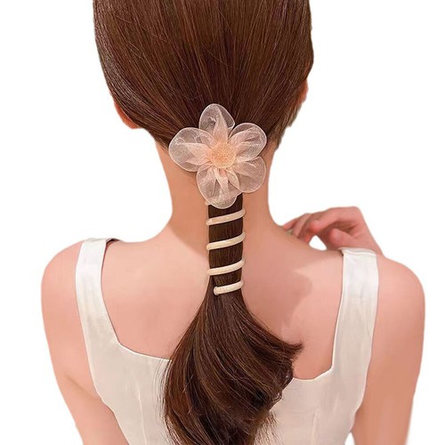 Flower Braided Telephone Wire Hair Bands,Newest Straight Spiral Hair Ties OY - Picture 3 of 17