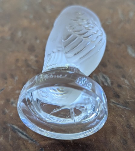 Lalique France Crystal Repace Bird Of Prey Hawk Signed 3" Tall Wide Base - Picture 7 of 13