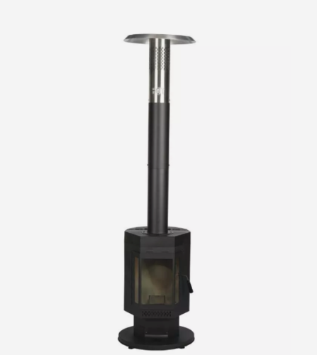 FlamePro 7' Dual Propane/ Pellet Patio Heater 75,000 BTU Glass Window View Black - Picture 3 of 11