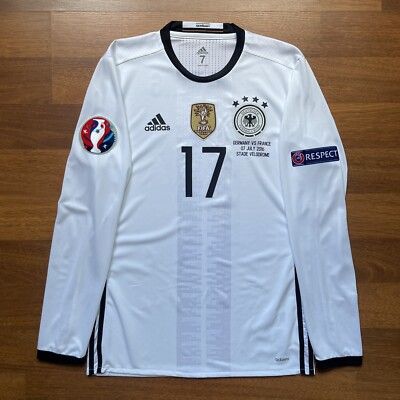 GERMANY ADIDAS ADIZERO 2016 EURO SOCCER HOME JERSEY #17 BOATENG