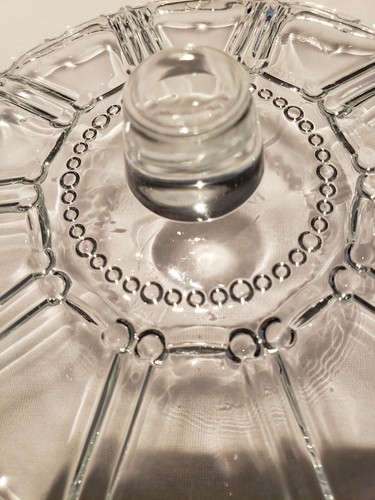 Vintage KIG Indonesia Clear Pressed Glass Candy Pair of Dishes One with Lid - Picture 5 of 9
