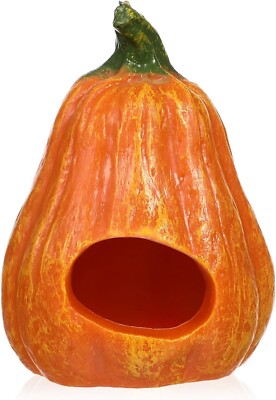 Aquarium Thin Pumpkin Fish Tank Hide Hut Underwater for Small Lizards Turtles