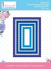 Metal Dies ST SCAL RE, Stitched Scalloped Rectangle