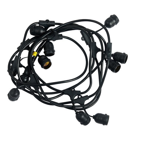 cordoniera catena luminosa esterno con lampadine led e27 10 15 mt bianco nero - Foto 21 di 25