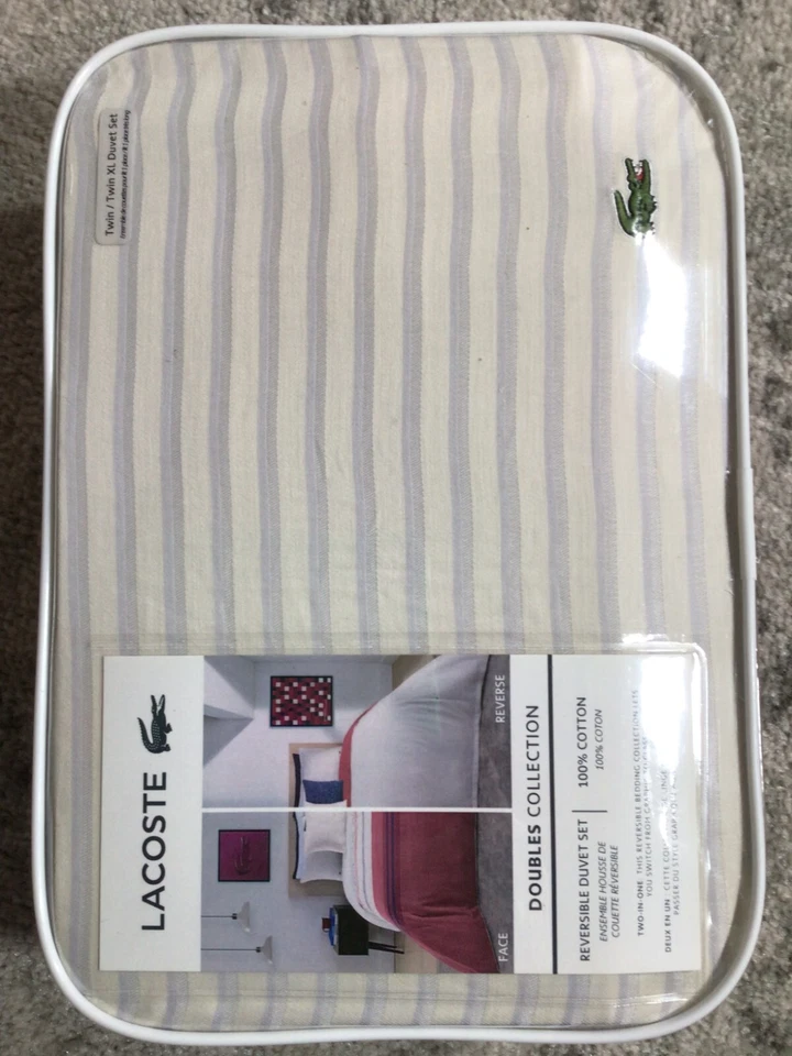 Juego de edredón reversible Lacoste Smash, Twin/Twin XL, rojo Foto 3 de 4