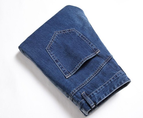 Men's Blue Denim Jeans Floral Printed Straight Leg Stretch Pants Trousers Punk - Bild 3 von 14