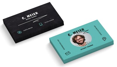 Visitenkarten personalisieren - 2-seitig - Science Teacher - mit deinem Foto