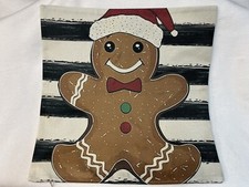 Gingerbread Man Cookie Bakery Christmas Throw Pillow Cover Holiday Home Decor