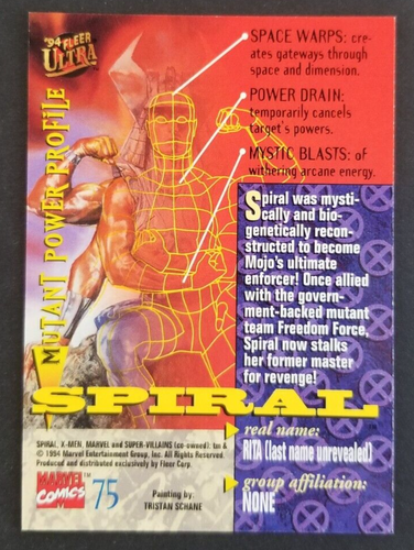 Spiral 1994 Marvel Fleer Ultra Card #75 (NM) - Picture 2 of 2