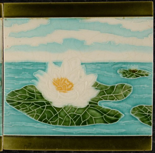 2 Original Art Nouveau tile C 1900 Produits Ceramiques de Morialme, Belgium - Picture 4 of 6