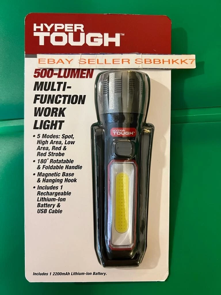 Hyper Tough 500-Lumen RECHARGEABLE MULTI-FUNCTION WORK LIGHT Magnetic  Rotatable