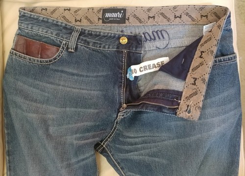 MAURI MENS BABY CROCODILE POCKETS RELAXED JEANS SIZE 36 & CROCODILE BELT SIZE 38 - Picture 6 of 12