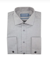 PARADIGM  Pure Cotton Non-Iron DC Formal Shirt/Grey - 18.5" DHL NEXT DAY