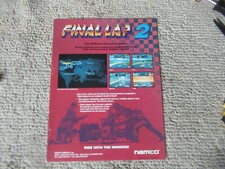  11- 8.5''  FINAl LAP 2 NAMCO  arcade video game  AD FLYER     image